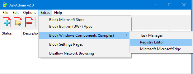 Block Windows components